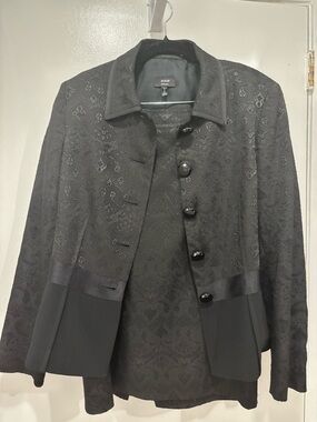 Basler Black Textured Button-Front Women's Jacket & Skirt Set US Size 8